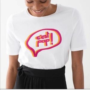 & Other Stories white “C’est Pop” tshirt size 4